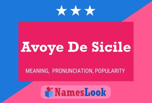 Avoye De Sicile Naam Poster