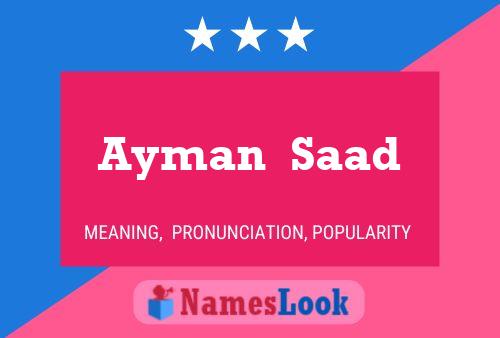 Ayman  Saad Naam Poster