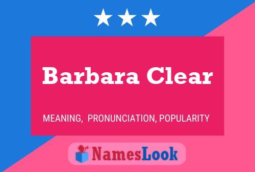 Barbara Clear Naam Poster