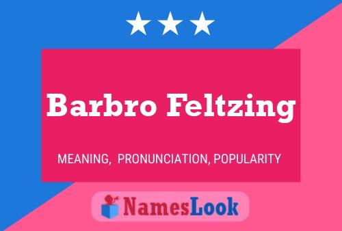 Barbro Feltzing Naam Poster