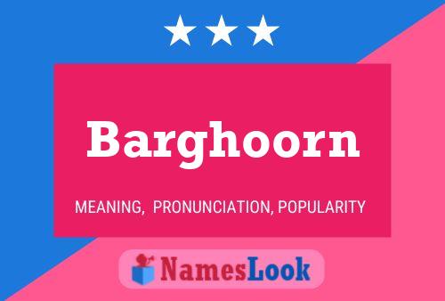 Barghoorn Naam Poster