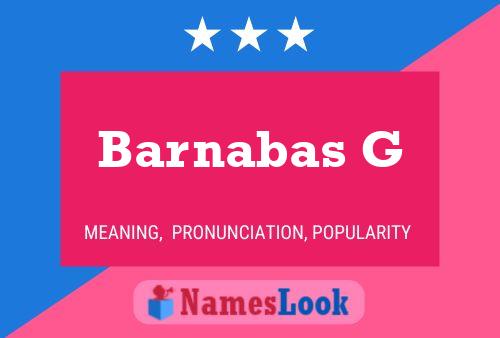 Barnabas G Naam Poster