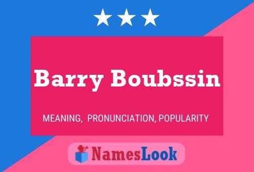 Barry Boubssin Naam Poster