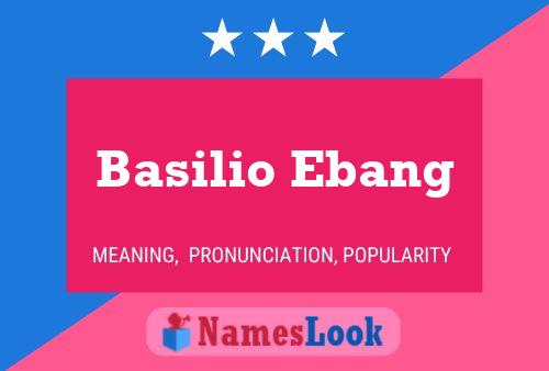 Basilio Ebang Naam Poster