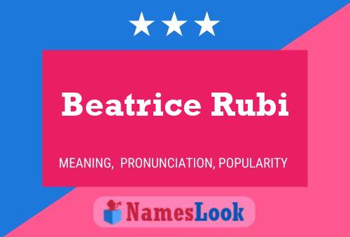 Beatrice Rubi Naam Poster