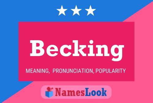 Becking Naam Poster