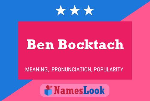 Ben Bocktach Naam Poster