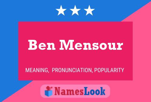 Ben Mensour Naam Poster