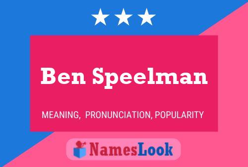 Ben Speelman Naam Poster