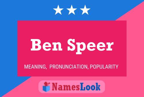 Ben Speer Naam Poster