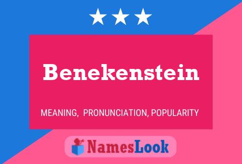 Benekenstein Naam Poster