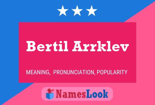 Bertil Arrklev Naam Poster