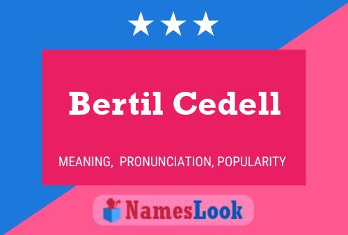 Bertil Cedell Naam Poster