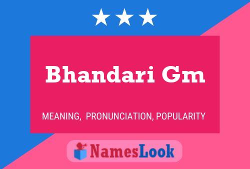 Bhandari Gm Naam Poster