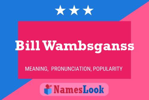 Bill Wambsganss Naam Poster