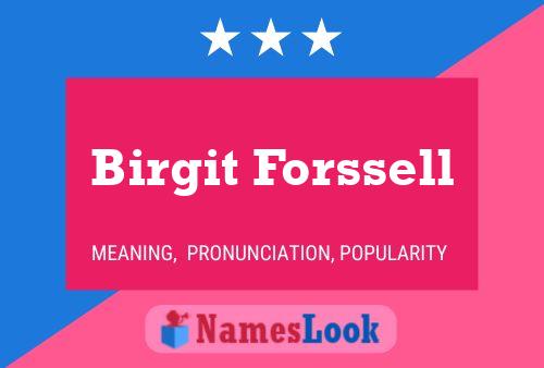 Birgit Forssell Naam Poster