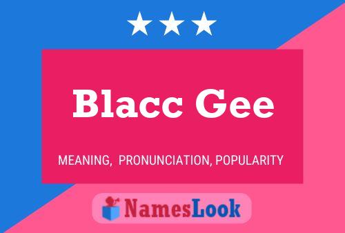 Blacc Gee Naam Poster