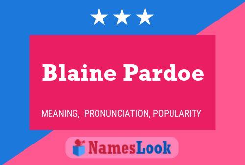 Blaine Pardoe Naam Poster