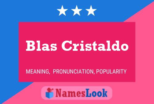 Blas Cristaldo Naam Poster