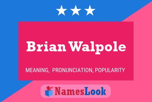 Brian Walpole Naam Poster