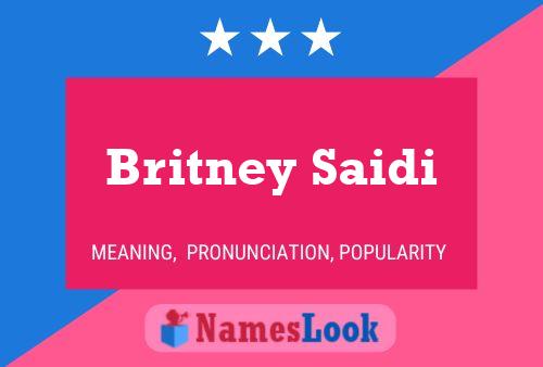 Britney Saidi Naam Poster