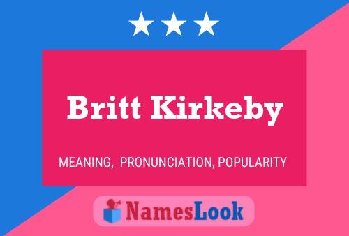 Britt Kirkeby Naam Poster