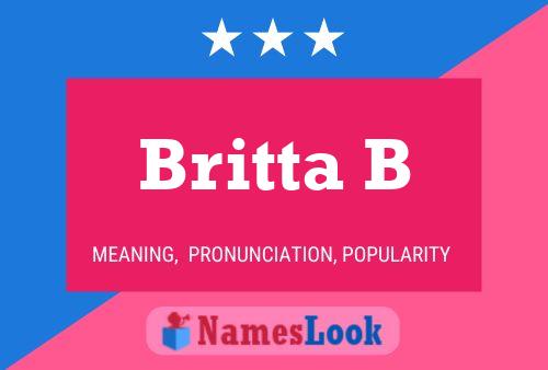 Britta B Naam Poster