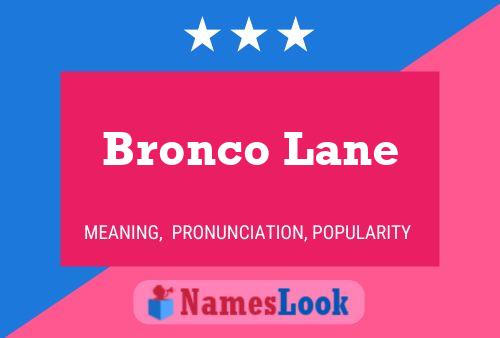 Bronco Lane Naam Poster