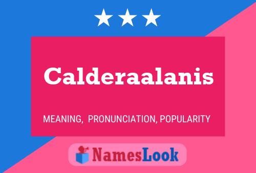 Calderaalanis Naam Poster