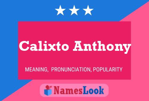 Calixto Anthony Naam Poster