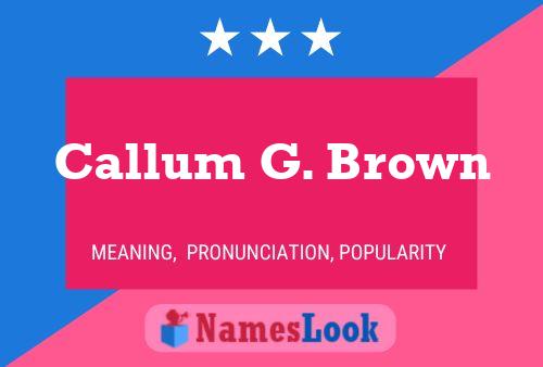 Callum G. Brown Naam Poster