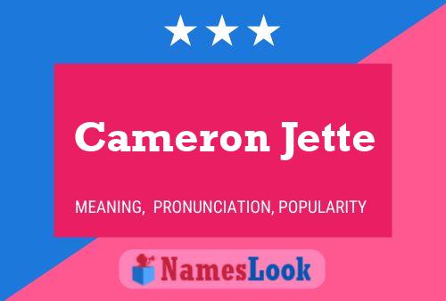 Cameron Jette Naam Poster