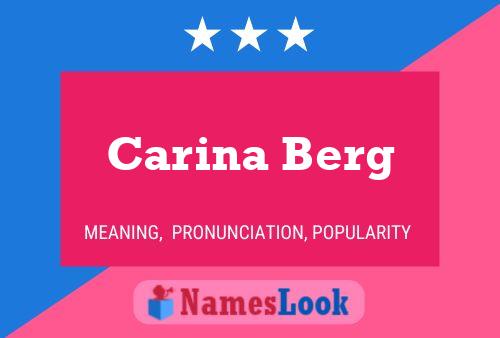 Carina Berg Naam Poster