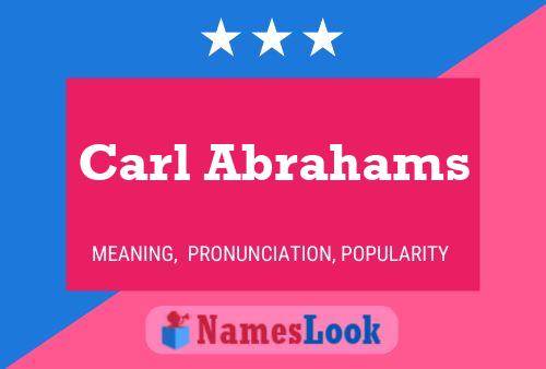 Carl Abrahams Naam Poster