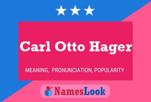 Carl Otto Hager Naam Poster