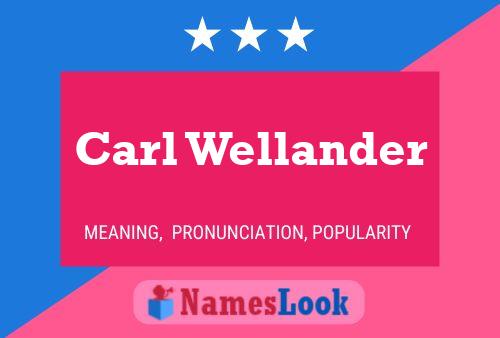 Carl Wellander Naam Poster