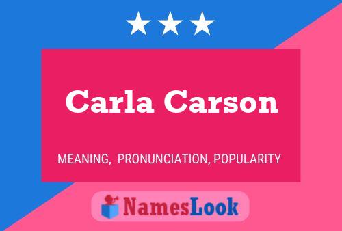 Carla Carson Naam Poster