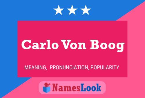 Carlo Von Boog Naam Poster