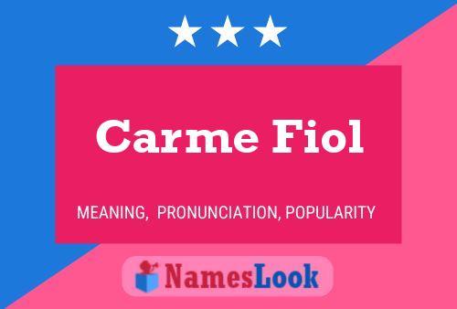 Carme Fiol Naam Poster