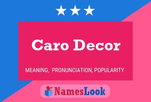 Caro Decor Naam Poster