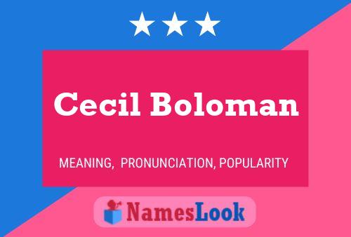 Cecil Boloman Naam Poster