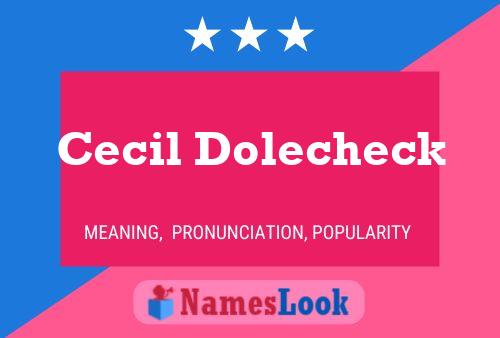 Cecil Dolecheck Naam Poster