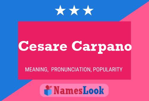 Cesare Carpano Naam Poster