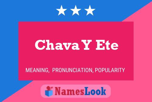 Chava Y Ete Naam Poster