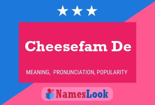 Cheesefam De Naam Poster