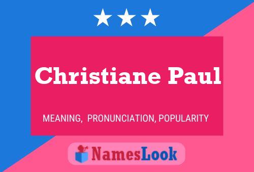 Christiane Paul Naam Poster