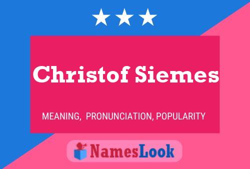 Christof Siemes Naam Poster