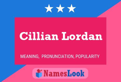 Cillian Lordan Naam Poster