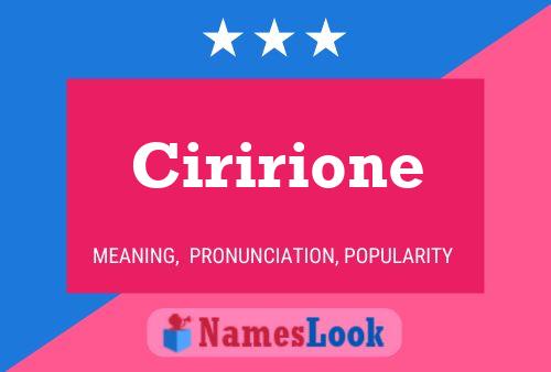 Ciririone Naam Poster