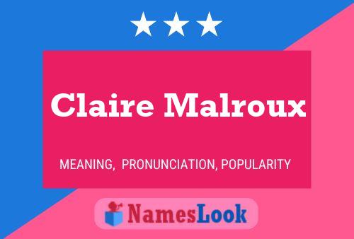 Claire Malroux Naam Poster